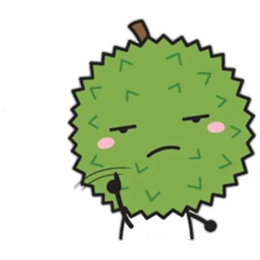 cactus, durian, ténèbres, épines de cactus, virus de dessin animé vert