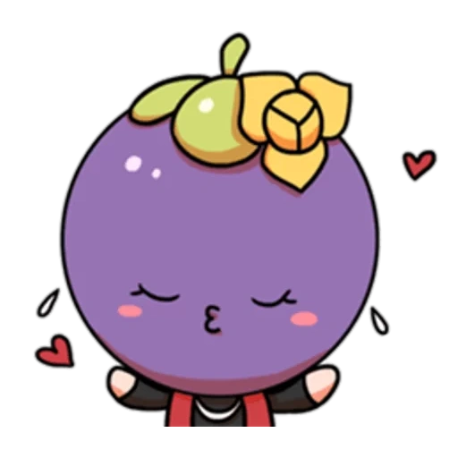 animation, character, illustration, cartoon style, fruit cartoon purple