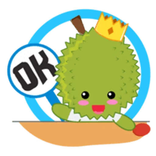 durian, un jouet, cactus, fruits du roi, emoji durian