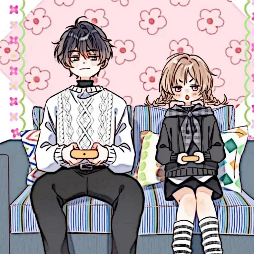 figure, art de l'anime, bande dessinée animée, personnages d'anime, bande dessinée de couple d'anime