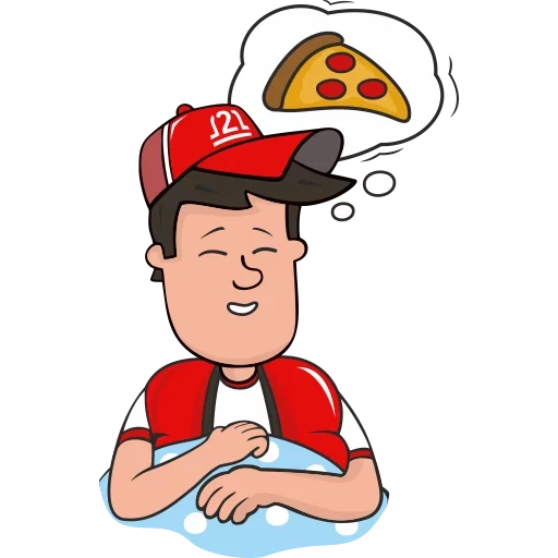 mengemas, pizza kartun