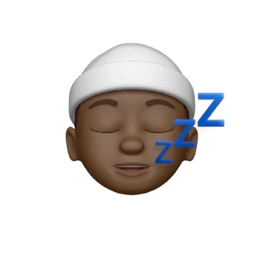 visage, asiatique, humain, iphone emoji, memoji est somnolent