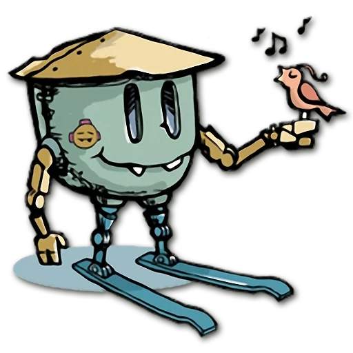 libro de texto, necesito ayuda, explorador de internet, dibujo asistente de robot, cerebro loco llena el cubo con agua