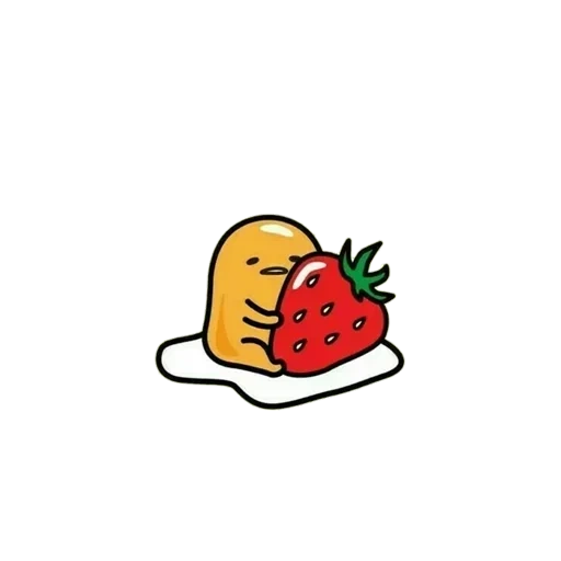 gudetama, гудетама, милые рисунки, рисунки наклеек, клубника срисовки