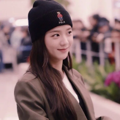 topi, gadis, topi, bandara kim jisoo, baret idola remaja