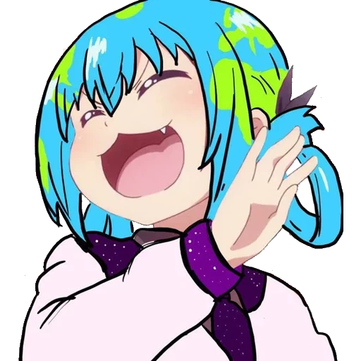 mundo, earth chan, imagen de animación, i want to die art, cubo de tierra i'mnot flat