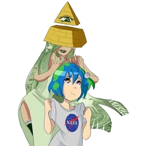 земля чан, earth chan, масон аниме, персонажи аниме, keiki haniyasushin and mayumi