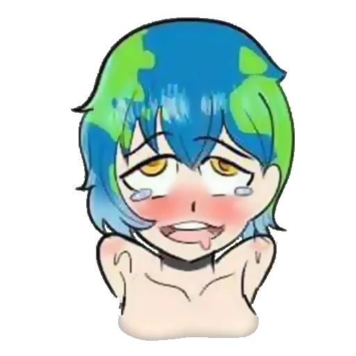 earth chan, земля чан аниме, земля чан ахегао, земля чан плоская, i want to die арт