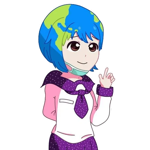heaven and earth, earth chan, anime earth, vtuber, humanization of planets