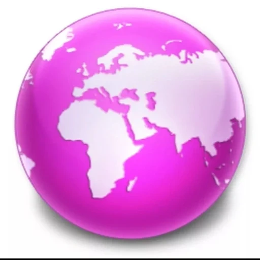 ikonen, piktogramm, browser symbol, der globus ist rosa, violettes ikone der erde