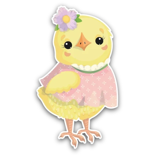 chick lindo, chick trompeta, patrón de pollo lindo, lindo pollo de dibujos animados