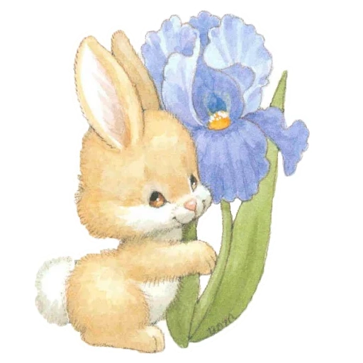 hase, hasen mit blumen, hase süße zeichnung, schöne zeichnungen hasen, hasen mit blumenzeichnung