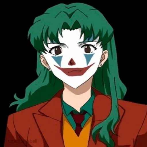 evangelion, misato clown, anime joker, das bild des jokers, eric rosenberg