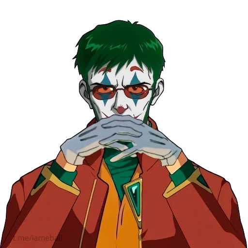 qwert, gendo, schneider, evangelion joker, shinji ikari clown