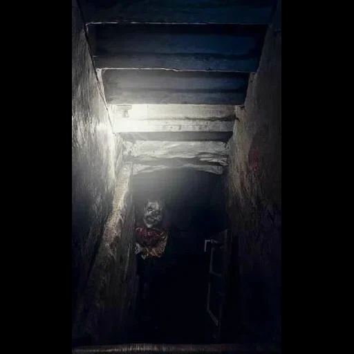 horor, kegelapan, di ruang bawah tanah, ruang bawah tanah menyeramkan, koridor yang mengerikan