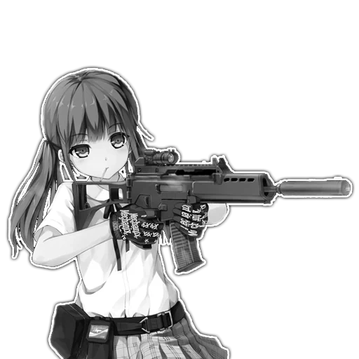 аниме с пистолетом, рисунок, аниме кс, аниме, девушки аниме