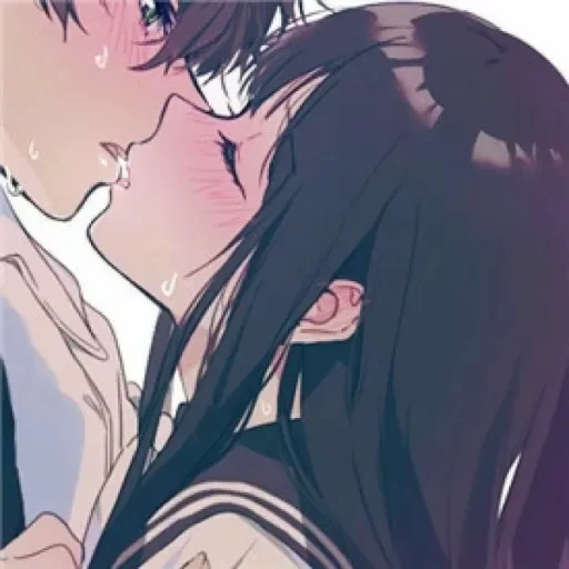 anime couples, anime kiss, anya couples, lovely anime couples, anime drawings of a couple