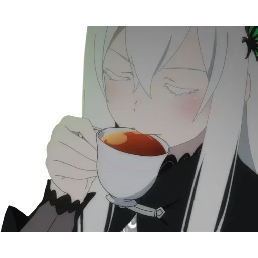 anime kunst, anime frau, anime mädchen, anime charaktere, echidna re zero tea