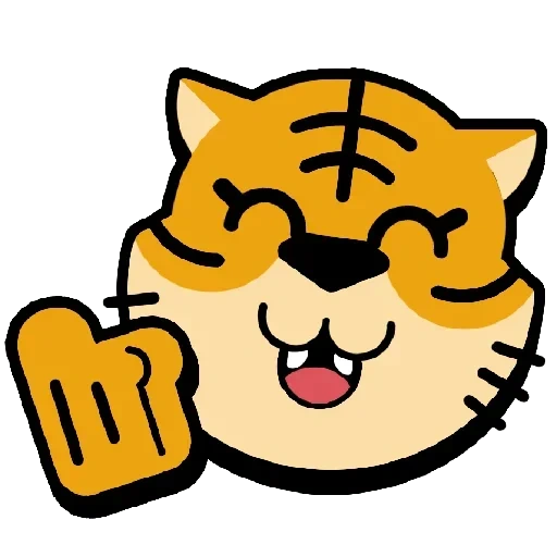 ekspresi harimau, brawl stars, tiger smiley face, tes braval, vektor wajah tersenyum harimau