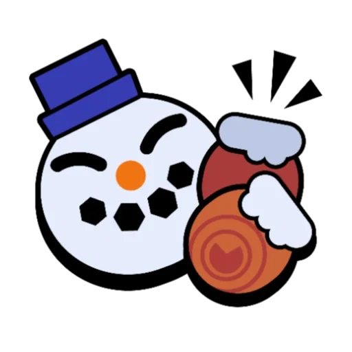 snowman, brawl stars, yeti teak, pins brawl stars, snowman sticker