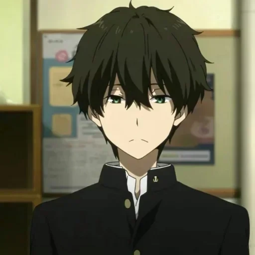 immagine, khotaro orek, oreki houtarou, personaggi anime, bacio hyouka huck 2012