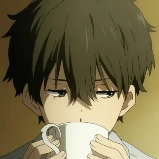 picture, anime guys, anime guys, anime characters, khotaro oreki anime coffee
