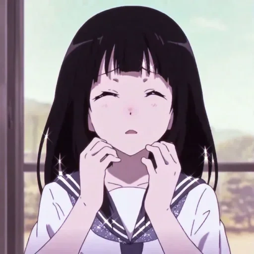 bild, süßigkeitenfarbe, der anime ist kurz, anime charaktere, der anime von chikanda ist überrascht