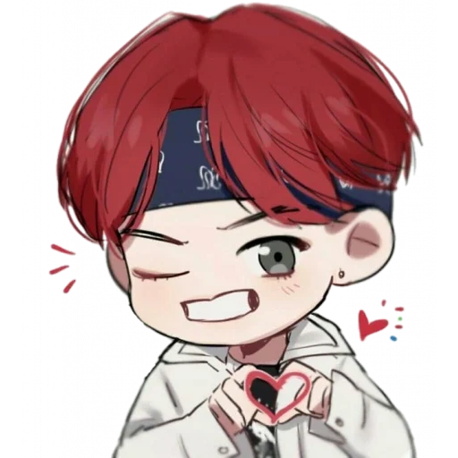 red cliff exxo, bts fanart, exo chibi white chen, beckham yeh chibi, chico pelirrojo kibik art