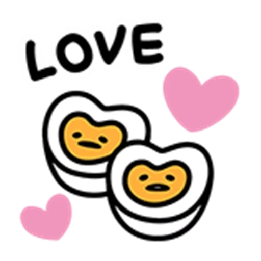 h love, love me, gooddama, gudetama, love emoji