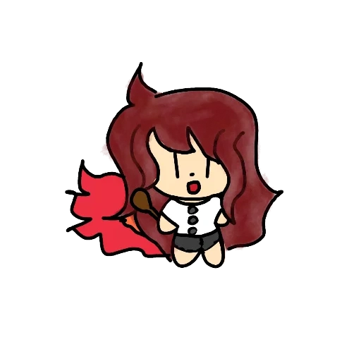 la parete rossa, arte anime, anime chibi, carrie anime, personaggio di anime