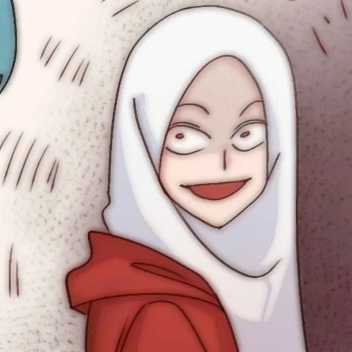 asian, anime, girl, cartoon animation, cherry blossom hijab animation