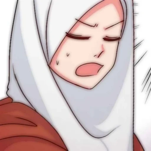 anime, anime, junge frau, madloki arisan, sakura hijab anime