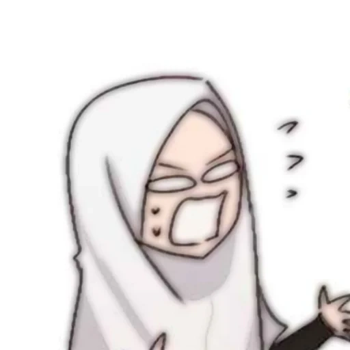 animation, anime, girl, muslim women's headscarf, cherry blossom hijab animation