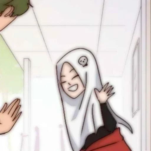 anime, girl, komik anime, anime girl is cute, cherry blossom hijab animation