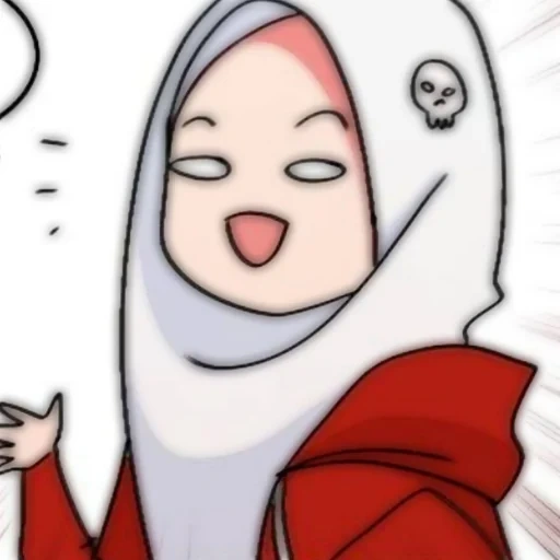 asiatisch, anime, mensch, junge frau, sakura hijab anime