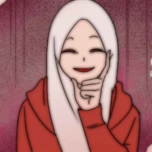 anime, girl, manga anime, cartoon animation, cherry blossom hijab animation