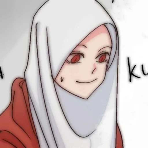 anime, la ragazza, arte anime, anime muslim, hijab kawai