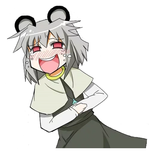 nazrin, chibi nazlin, touhou project, cartoon character, angry noise cartoon