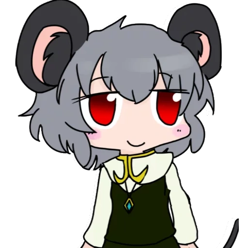 la parete rossa, anime, nazrin, naslin chibi, nazrin touhou