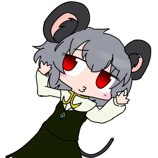 chibi, anime, nazrin, nazin chibi, personnages d'anime