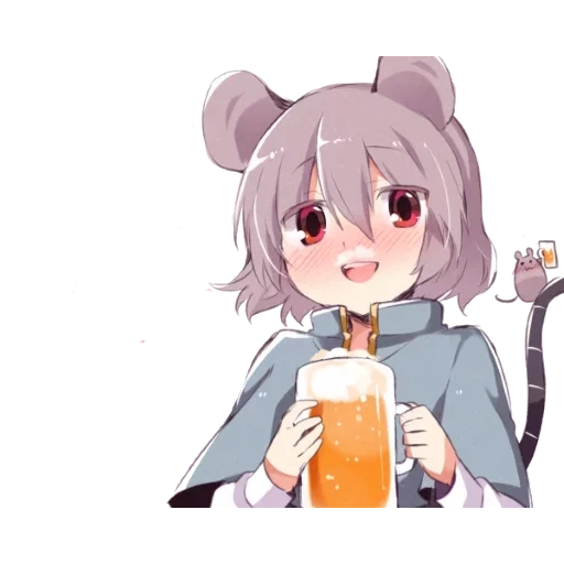nazrin, аниме пиво, аниме арты, nazrin touhou, персонажи аниме