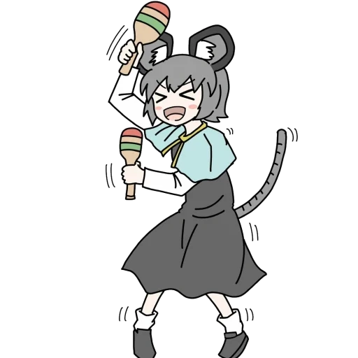 animation, nazrin touhou, anime picture, cartoon characters, cartoon cute pattern