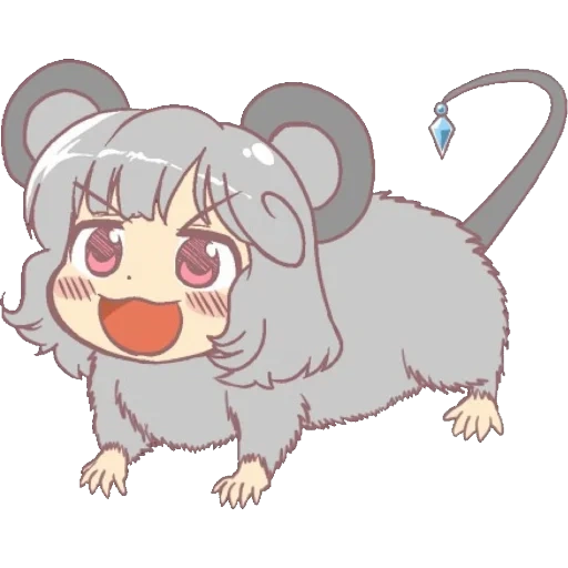 chibi, anime, chibi nazrin, personnages d'anime, nazrin tohho ahegao
