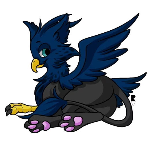 grifone, fluffy griffin, griffin mlp art, griffin di koltars, little black griffin