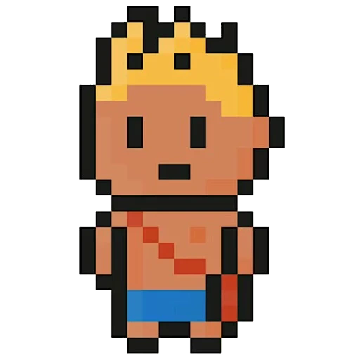 pixel art, pixel man, pixel art boy, lucas ibu 3 sprite, naruto chibi pixel