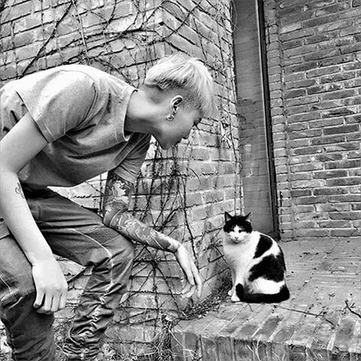 gato, humano, cat kurt cobain, interesante blanco negro, bowen j bob no cat ordinary