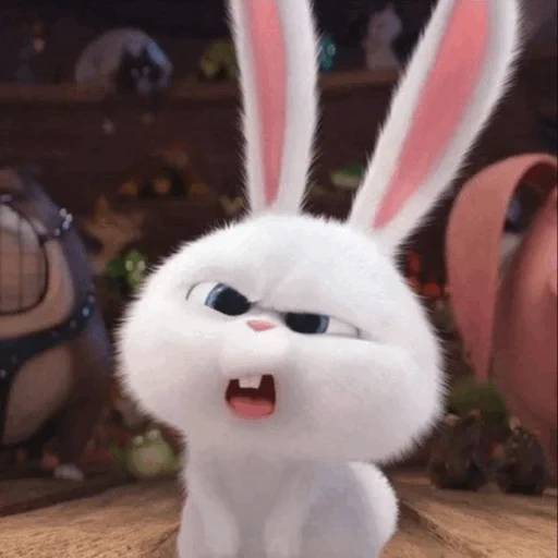 evil bunny, rabbit irritado, bola de neve de coelho, a vida secreta dos animais de estimação, little life of pets rabbit