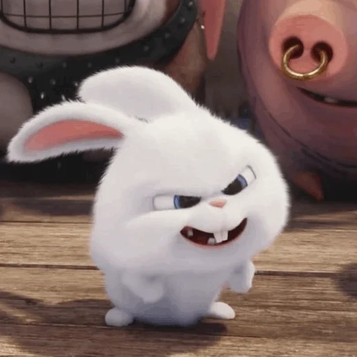 conejo malvado, conejo enojado, vida secreta de la mascota, vida secreta del conejo mascota, vida secreta de bola de nieve de conejo mascota