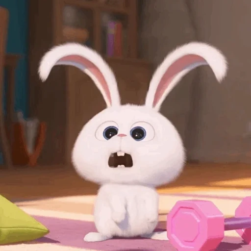 conejo, bola de nieve de conejo, vestido de bola de nieve de conejo, vida secreta del conejo mascota, conejo secreto vida mascota lindo
