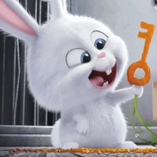 conejo enojado, bola de nieve de conejo, vida secreta de la mascota, la bola de nieve secreta de la vida de la mascota, rabbit snow ball secret life home 2